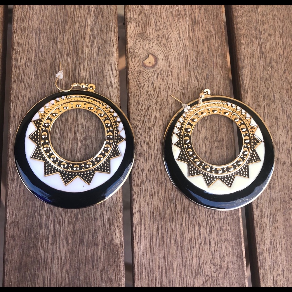 Black and Gold Boho Earrings